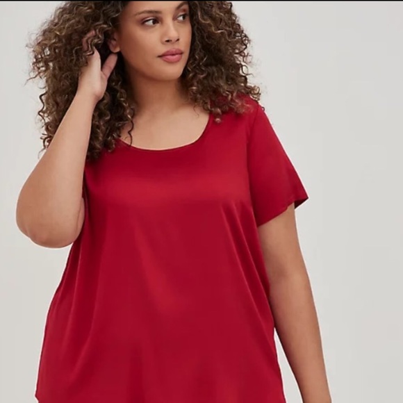 torrid Tops - NWT TORRID Abbey Blouse - Stretch Challis Red - Size 0